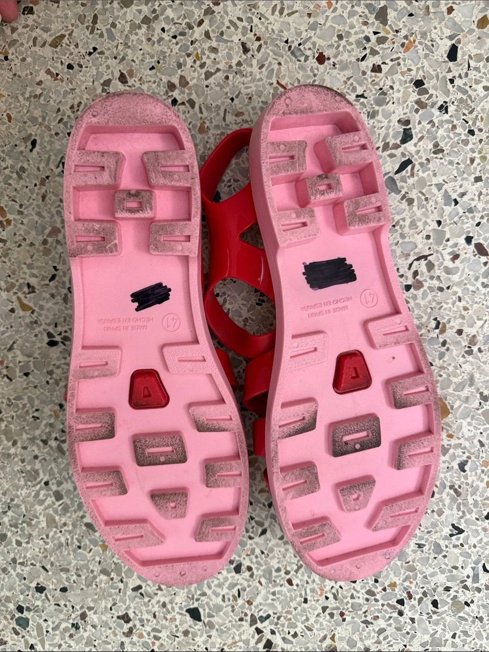 EUC Boden Jelly shoes red pink 41 made in Spain US 9.5
